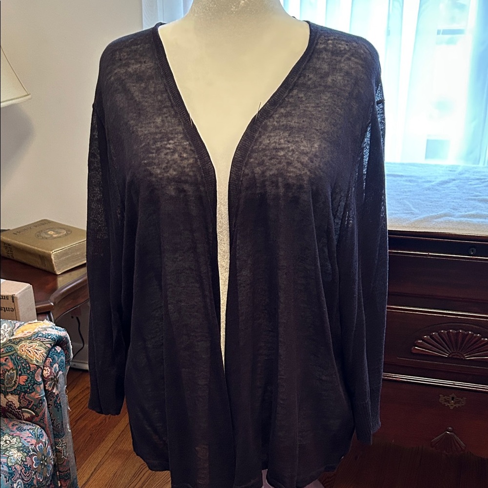 NIC+ZOE Sheer Black Cardigan
